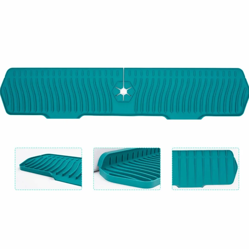 

Durable Foldable Kitchen Silicone Faucet Mat Anti-Splash Extended Sink Faucet Mat Non-Slip Faucet Drain Pad Washbasin