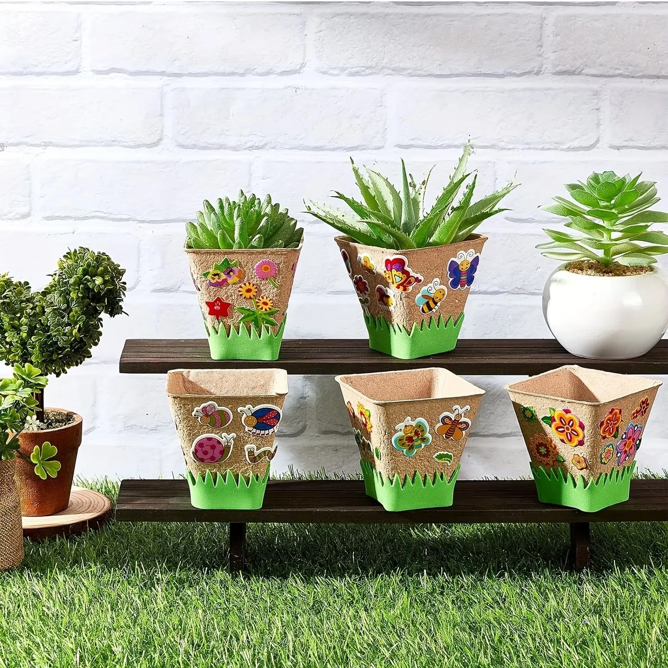 DIY Garden Paper Craft Pots -for Flower Pot Crafts, Blank Garden Paper Pots Painting,Growing Activities, Flower Pots for Indoor