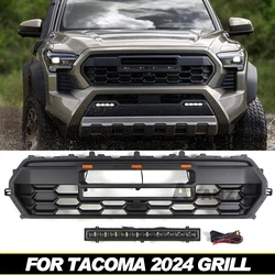 Grille with led lights front bumper grille modification accessories decoration Racing grill Fit for  Tacoma 2024