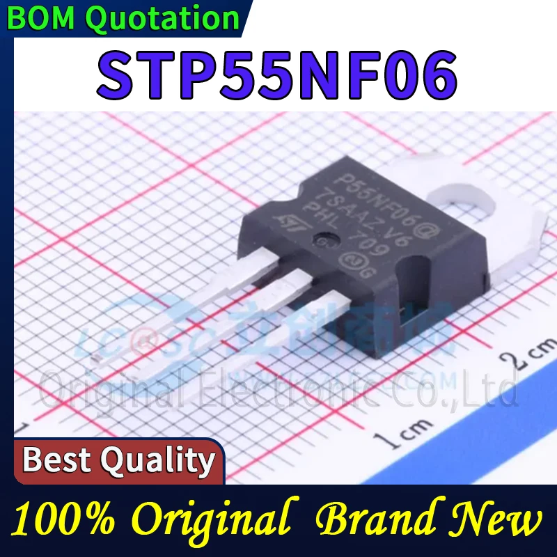 5pcs STP55NF06  50A60V In stock Original High quality