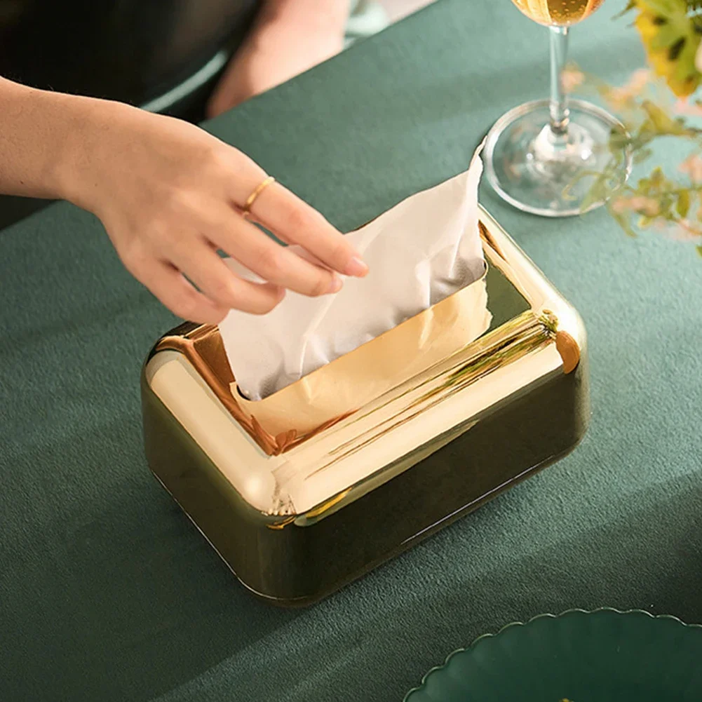 

18 * 12 * 11cm Napkin Holder Desktop Decor Removable Tissue Stylish Ornament ABS Material Compact Size For Kleenex