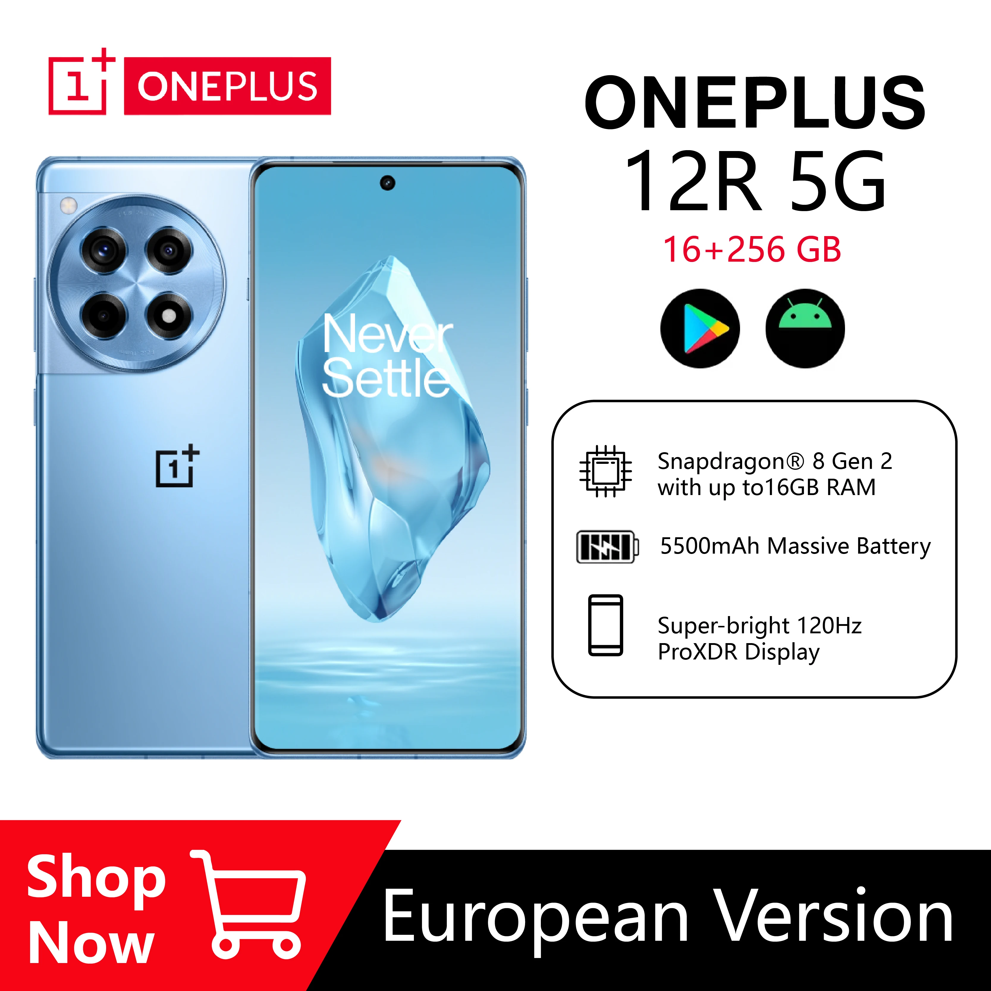 Oneplus 12R 5G 16GB/256GB 2 nano SIM EU Version Smartphone