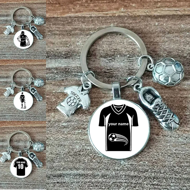 Football Diy Custom Name Keychain Play Football Boy Keychain, Diy Private Custom Keychain For Football Lovers