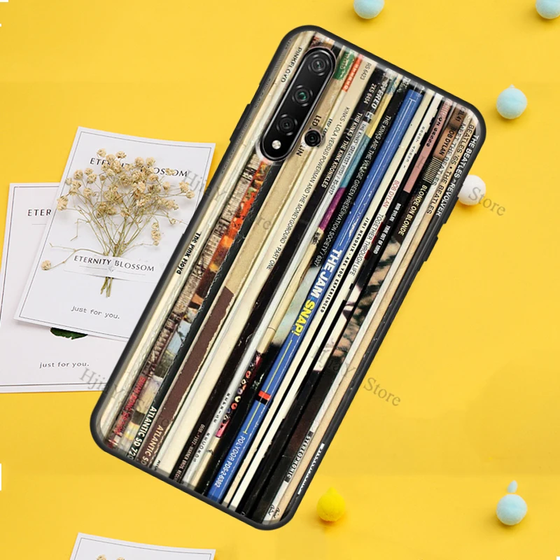 Classic Rock Vinyl Records Case For Huawei P30 P20 P40 P60 Pro P Smart Nova 9 5T Honor Magic 5 Lite X8 X9a 50 70 Cover