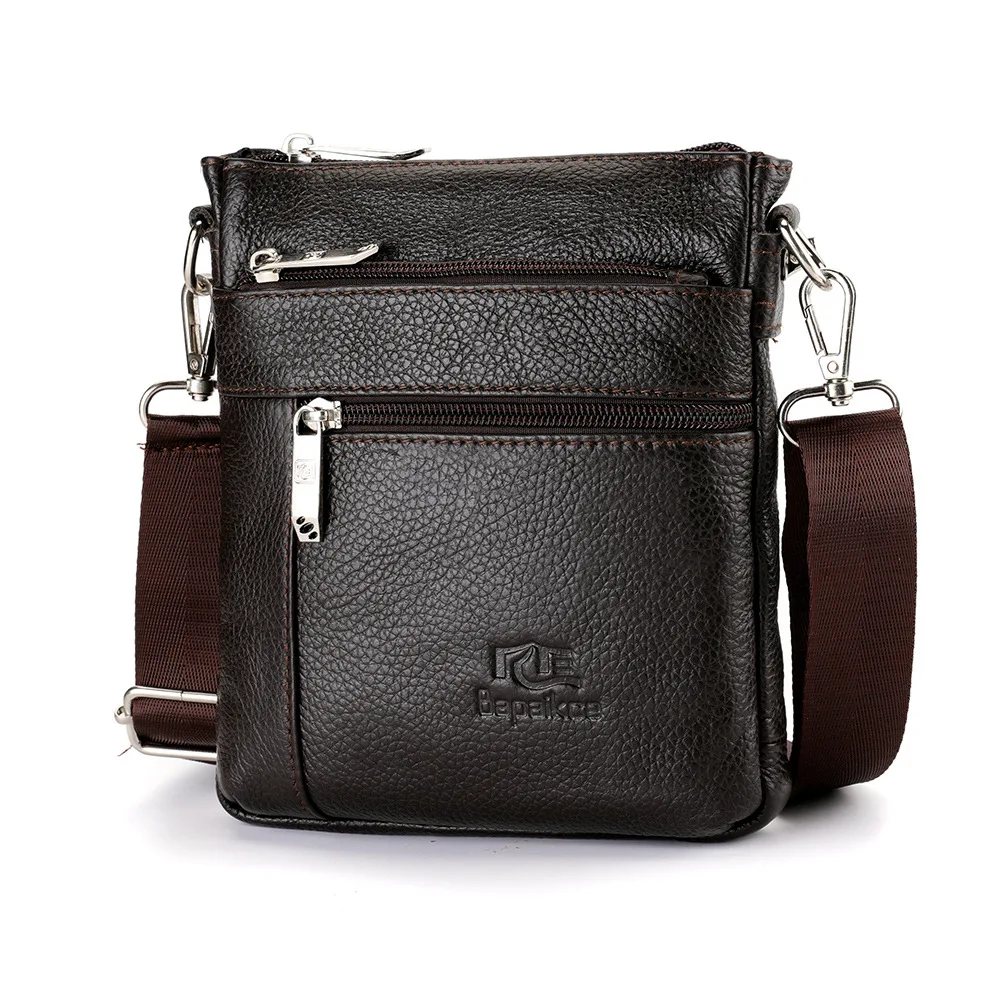 

Vertical Leather Crossbody Bag for Men Business Messenger Bag Fashionable Durable Shoulder Bag for Men