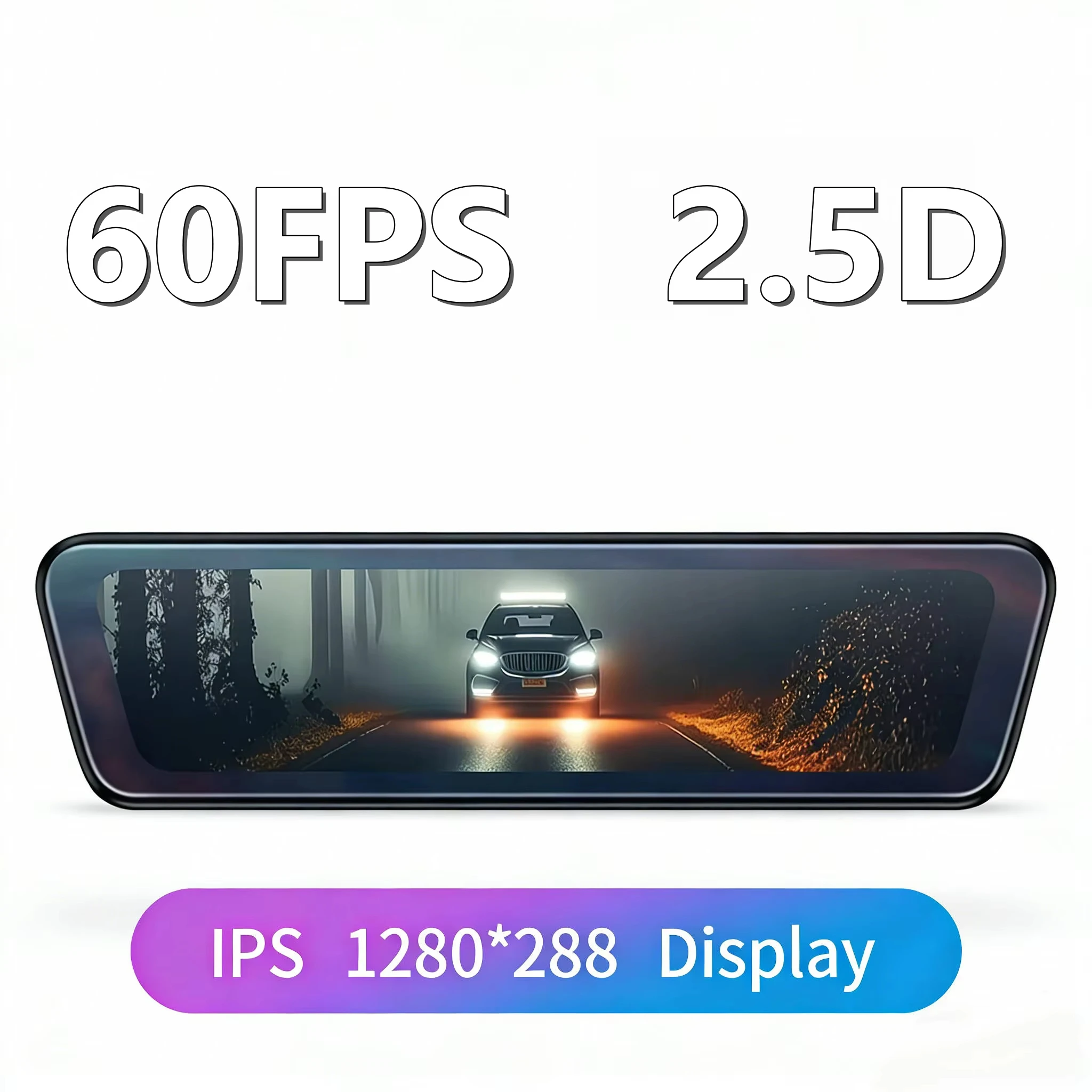 60FPS BSD Monitoring Streaming Media Recorder AI Single /Dual Lens Touch Screen Electronic Rearview Mirror