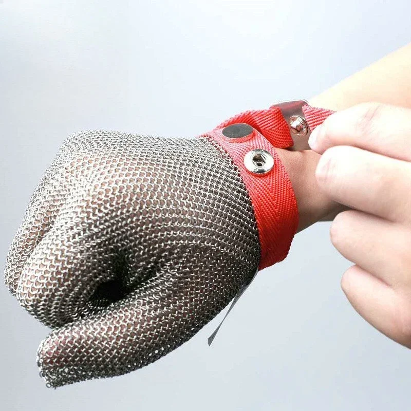Slaughter, fish, factory inspection, anti-chainsaw, five-finger stainless steel wire, anti-cutting gloves wholesale