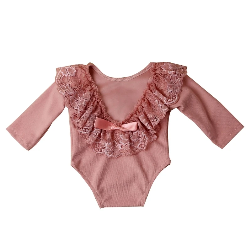 

Infant Photographs Props Romper Long Sleeve Lace Jumpsuit Baby Photo Clothes Photoshooting Bodysuit Newborn Shower Gift