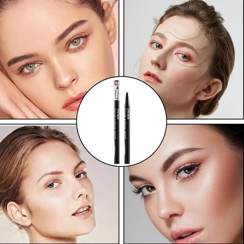 4 Tip Eyebrow Pen Waterproof Microblading Eye Brow Pencils Delicate Microblading Eyebrow Pen For Natural Looking Brows And Eye