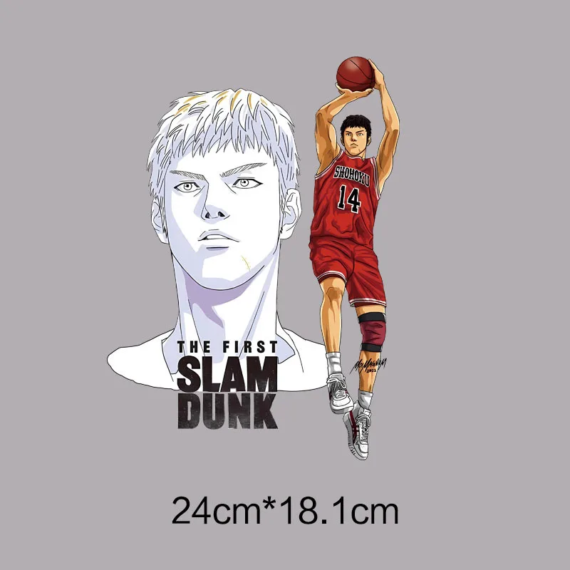 Slum Dunk Cartoon Sports Basketball Hot Blooded Youth DTF Heat Transfer Sticker Clothes t-shirt painting pattern Vinyl Patches