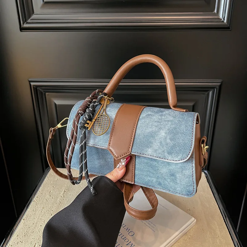 

Винтажная ковбойская сумка-кроссбоди однотонного цвета для повседневного использования, модная женская сумка через плечо