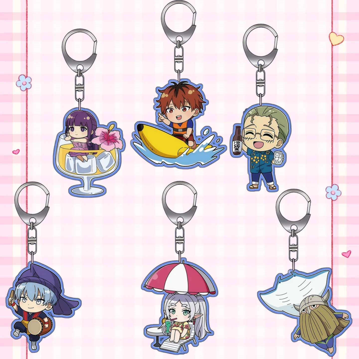 

Anime Peripheral Acrylic Keychain Q Version Anime Character Image for Fern Frieren Stark Eisen Heiter Himmel Bag Decoration