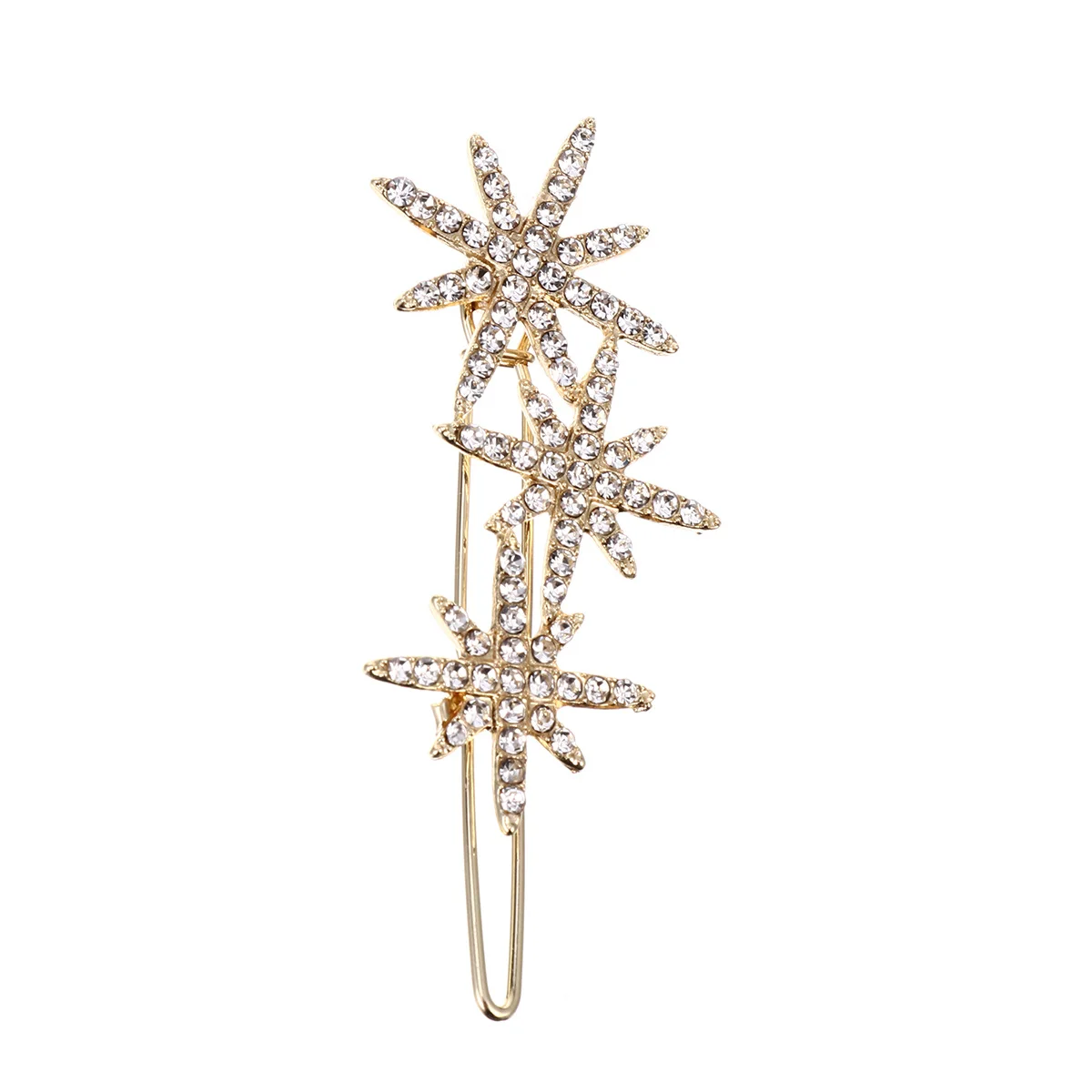 Snowflake Hairpins Shiny Rhinestone Alloy Hair Clips for Wedding Party Fashion Crystal Women Hair Accessories