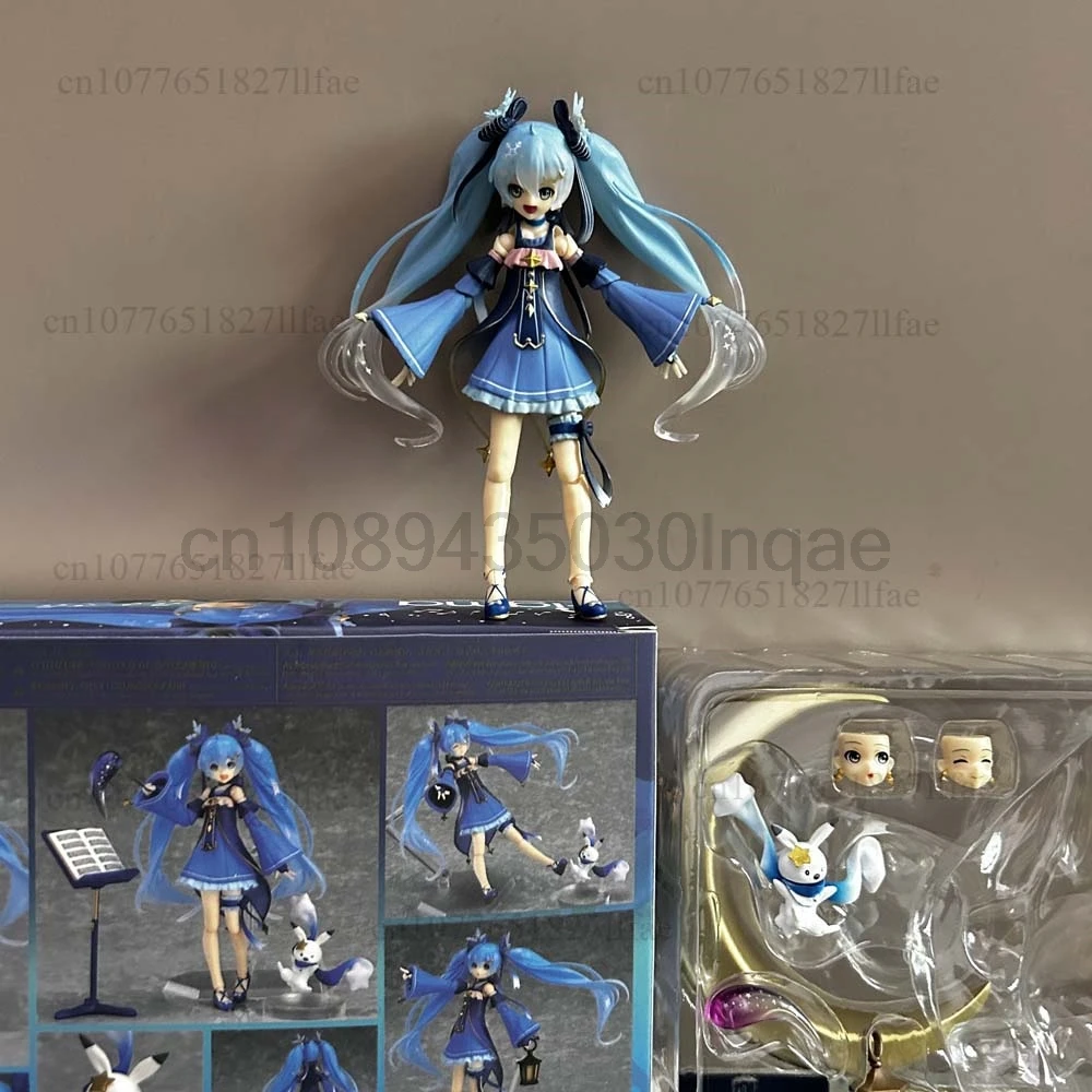 アニメフィギュア初音ミク-ex037-トゥインクルスノー星空雪座り姿勢アクションフィギュアモデルおもちゃ関節可動ルーム装飾