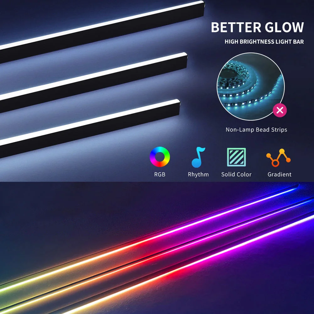 

Комплект светодиодных лент для салона автомобиля, RGB акриловая световод, оптоволоконная лампа для атмосферной атмосферы, универсальная