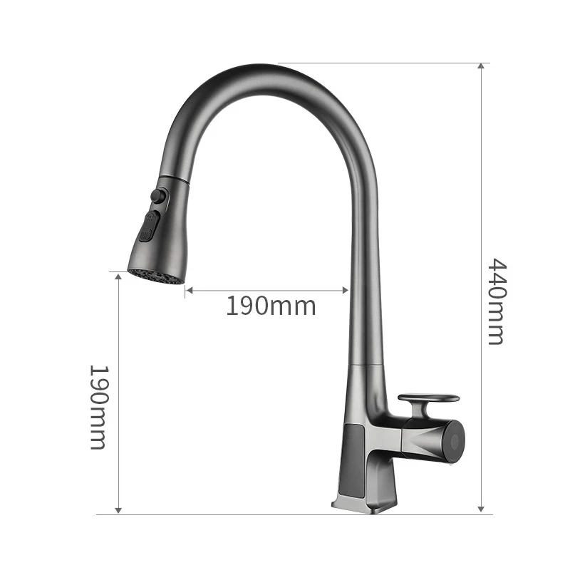 Imagem -06 - Torneira Puxável Inteligente Touchless para Pia de Cozinha Display Digital Torneira Misturadora de Água Água Fria e Quente Bica de Modos