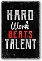Gym Sign Metal Tin Signs Poster Hard Work Talent Inspirational Quotes Wall Art Motivation Motivational Vintage Fitness  Inch