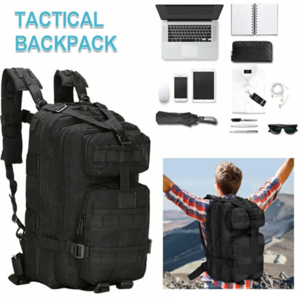 30L Large Backpack Military Tactical Rucack School Travel Laptop Men Women Bag