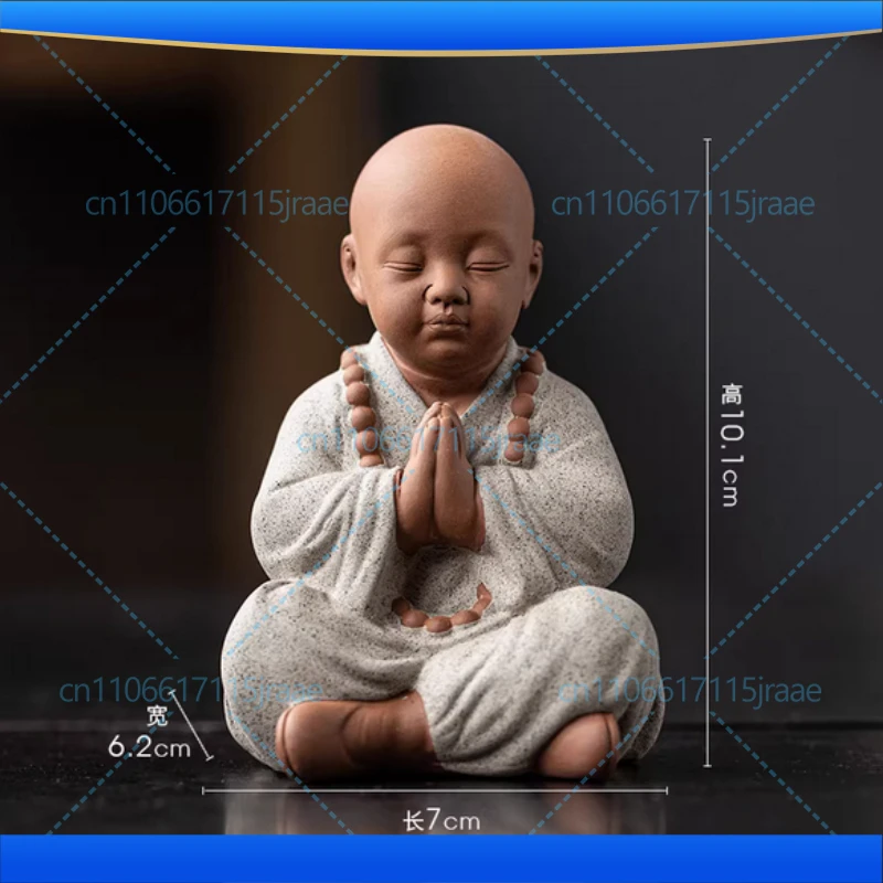 Ceramics Four Not Small Monk Statue Ceramic crafts Chinese characteristic decoration luxurious Home, Study, office accessories