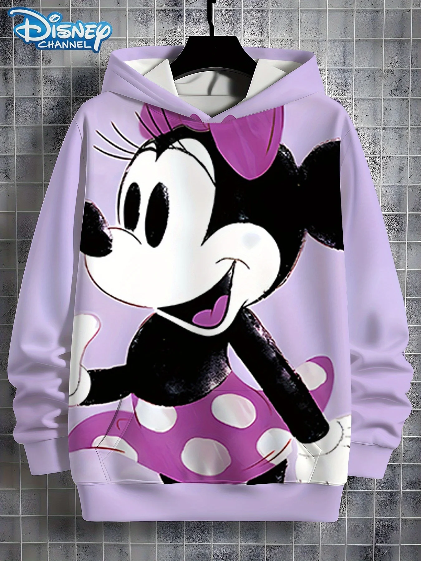 

Disney Minnie Mouse Hooded Sweatshirt Cute 3D Print Cartoon Pullover Girls' Fashion Casual Long-Sleeve Top - Perfect Gift