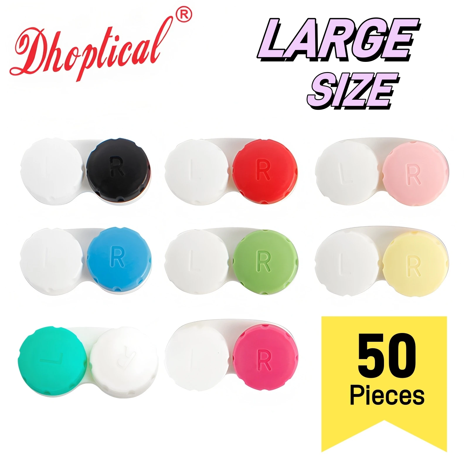 Estuche para gafas de contacto de 50 piezas Computador de almacenamiento y cuidado de gran tamaño - Caja doble - Varios colores