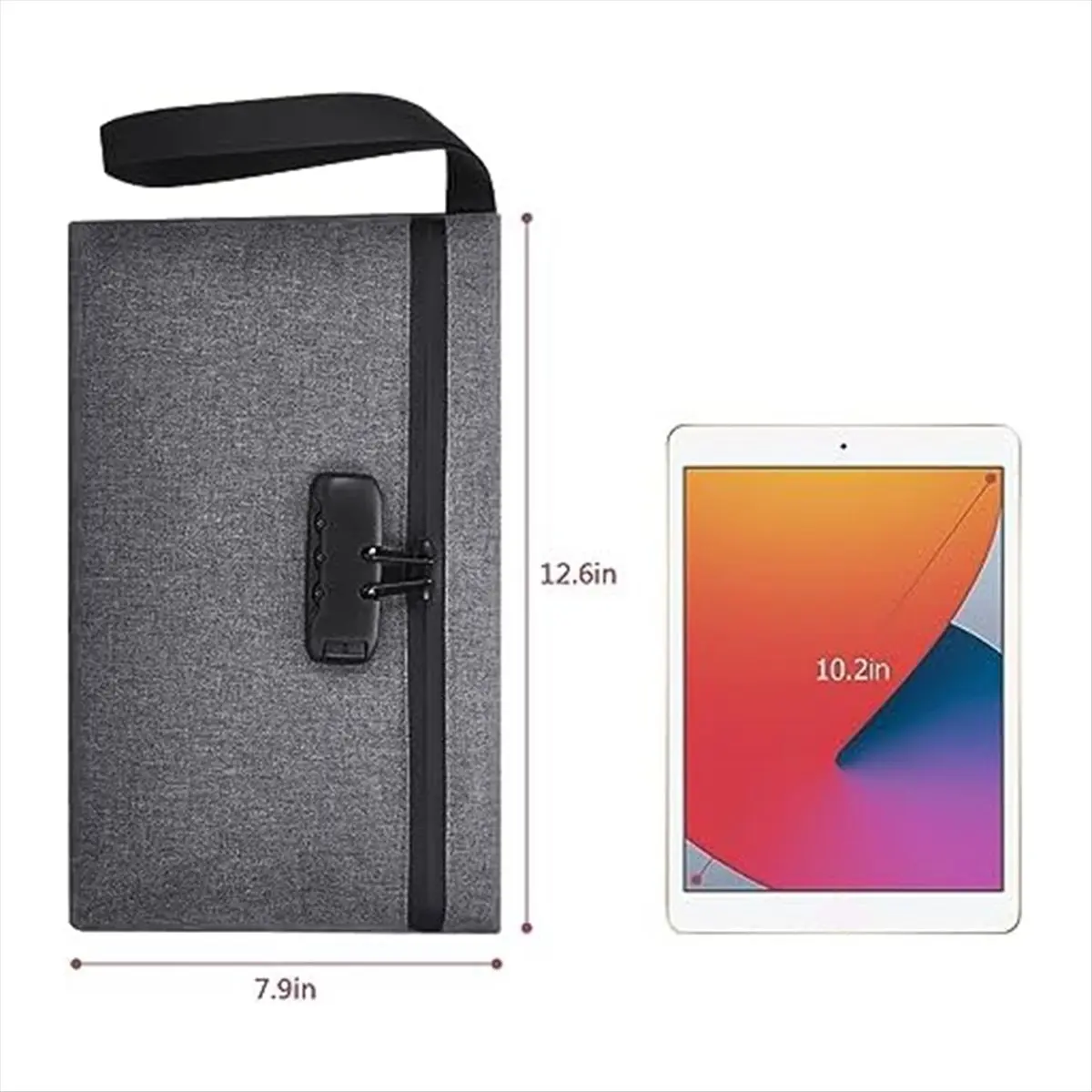 Borsa per soldi ABQR con serratura, borsa per contanti con serratura, borsa per banca impermeabile con cerniera e serratura per contanti, telefono cellulare A