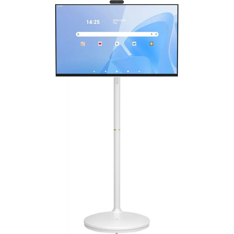 Televisor Inteligente Portátil de 32 Pulgadas y 2K con Pantalla Táctil Antideslumbrante, Batería Integrada, Altavoces, Cámara, Rotación Completa
