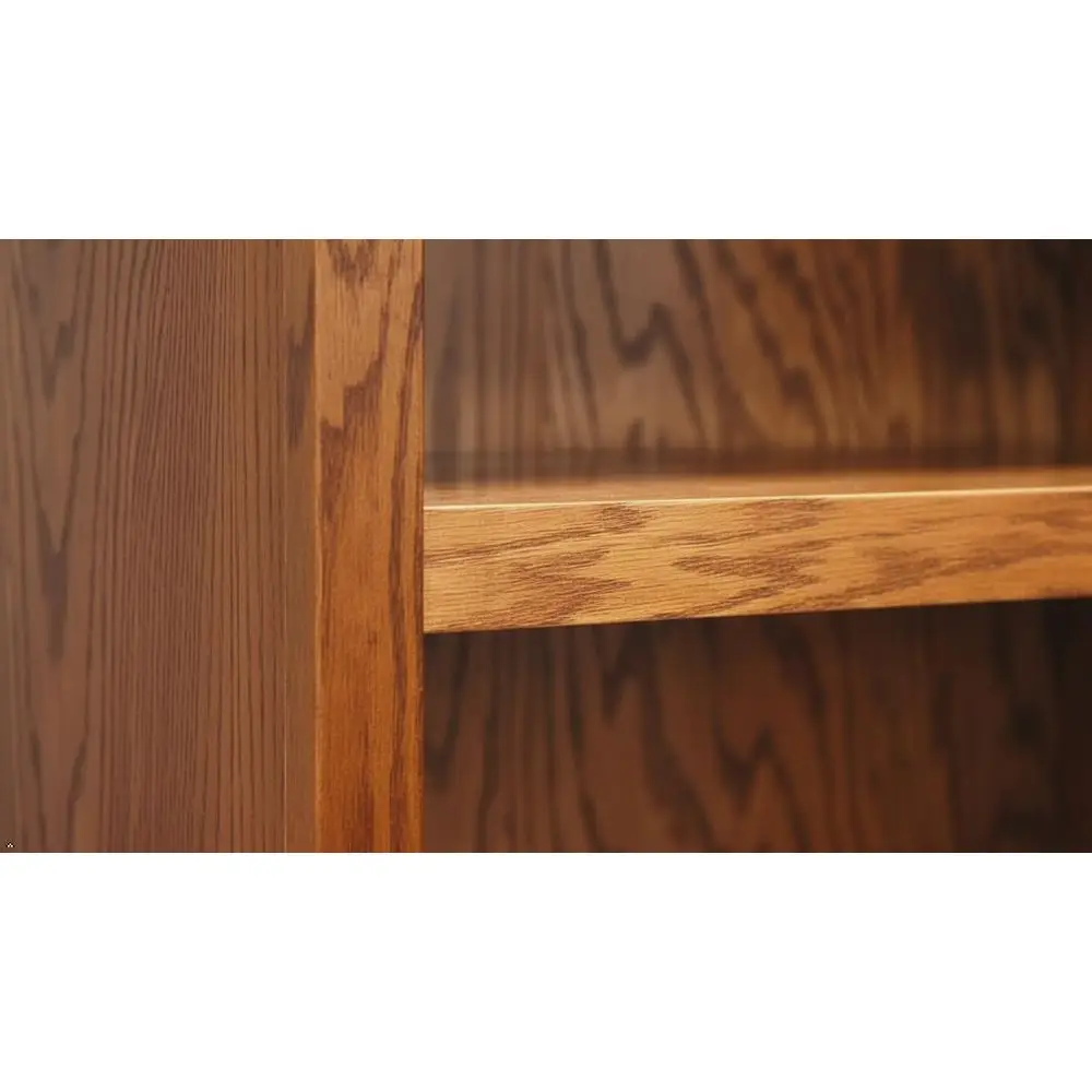 36 High 6-Tier Extra Wide Wooden Bookshelf in Dry Oak Finish