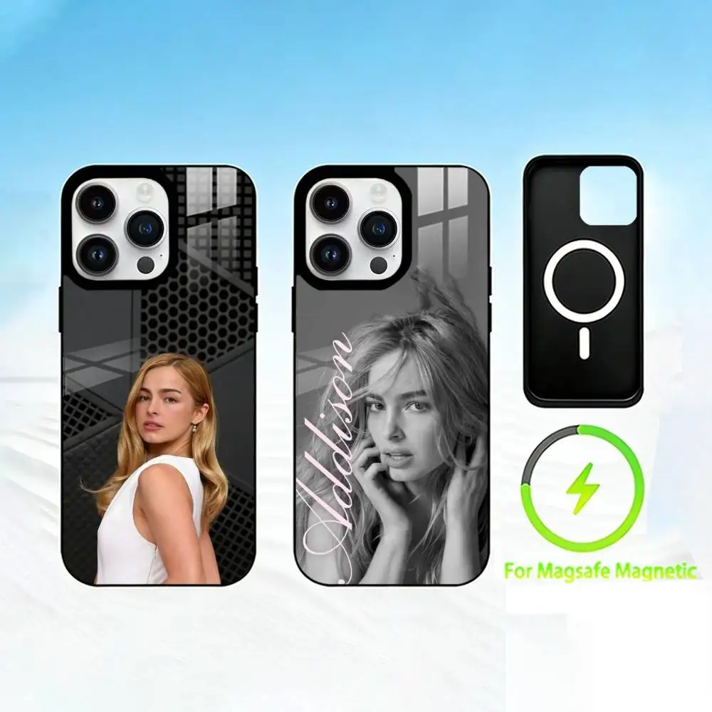 

A-Addison Rae Phone Case For iPhone 17 16 15 14 13 12 Pro Max Plus for Mirror Wireless Magnetic Cover