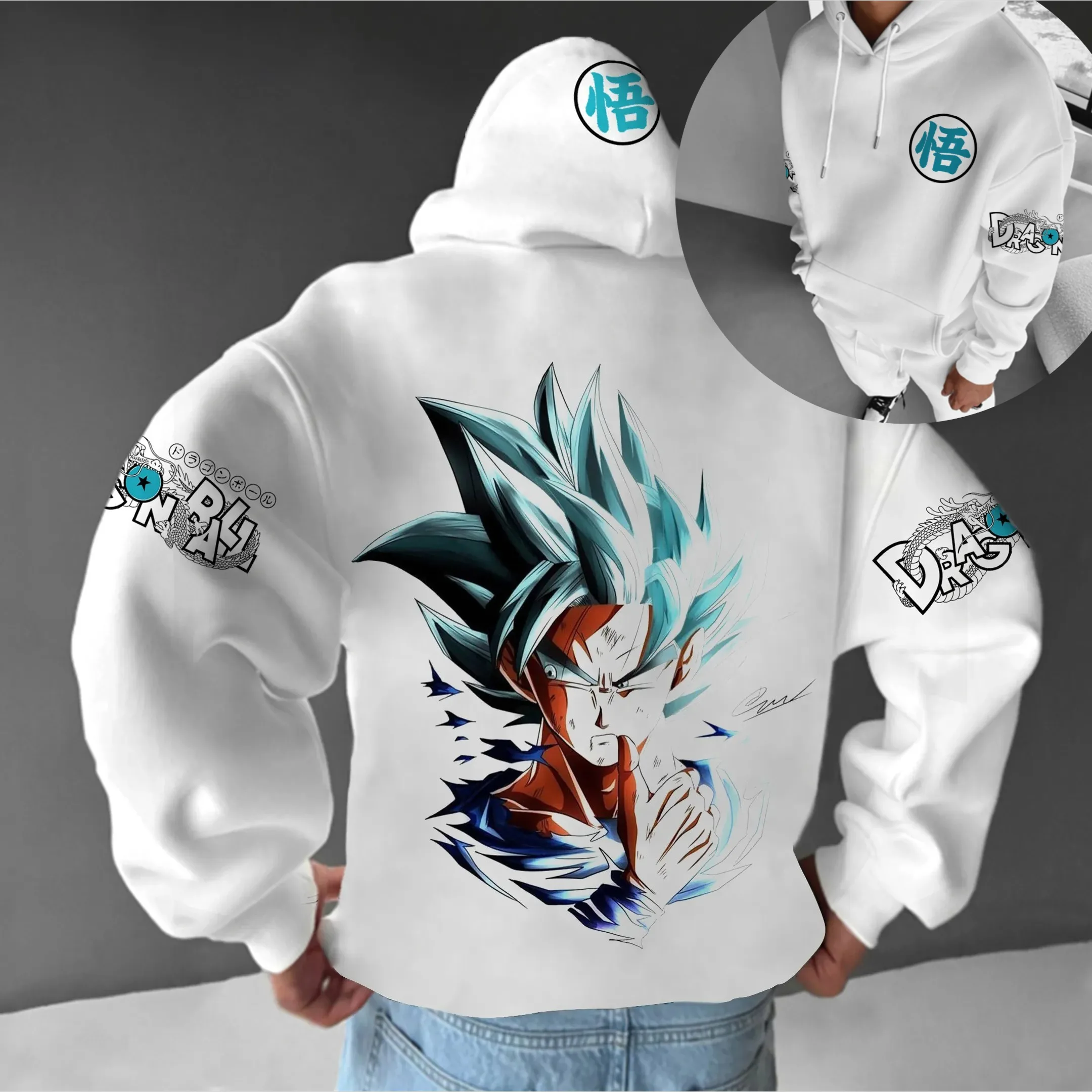 Dragon Ball Autunno e Inverno Animazione giapponese con sangue caldo Personaggi classici Felpe con cappuccio comode per coppie di uomini e donne