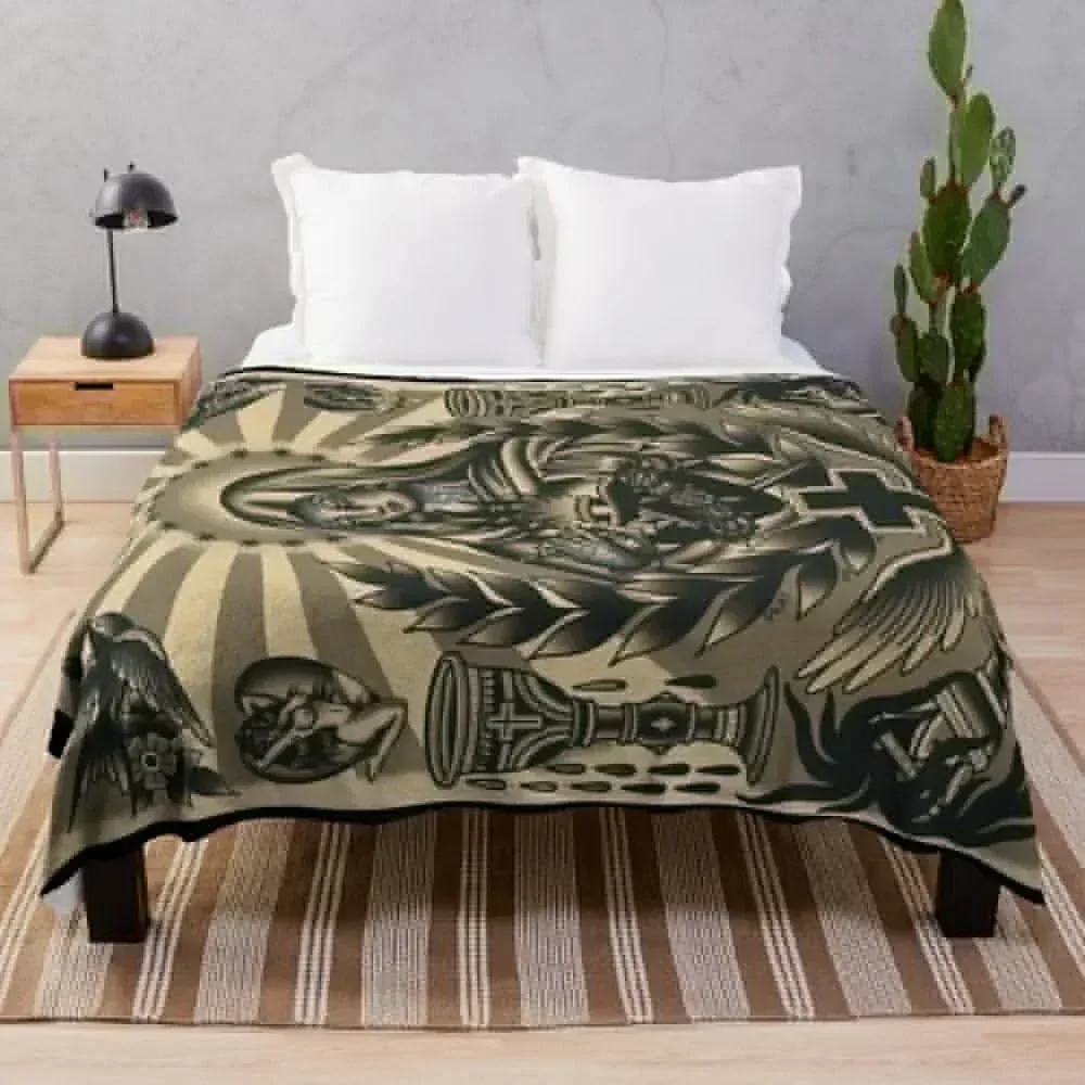 

Virgin Mary watercolor painting flash sheet (( horizontal version )) Throw Blanket Travel Size Cozy Blanket for Plane Train