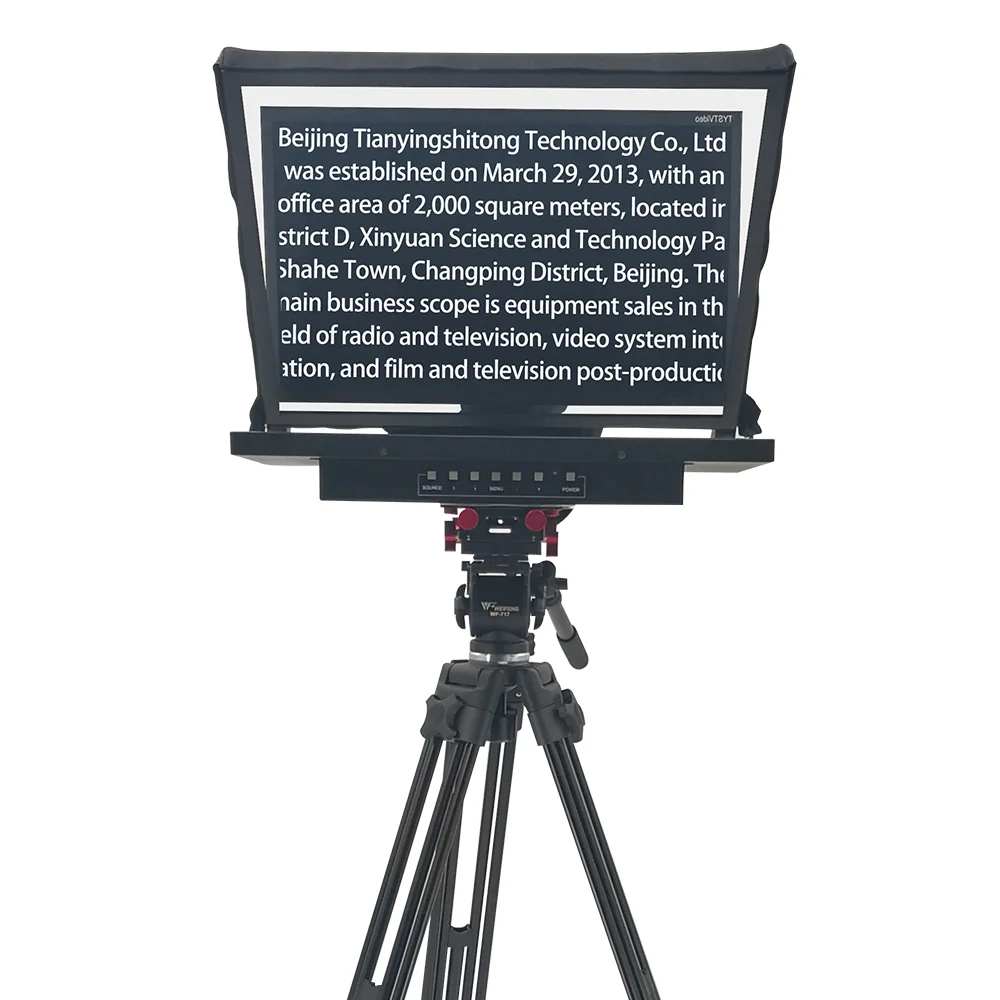 24G Outdoor Teleprompter Use Best Quality Beam Splitter Glass Prompter Set 24 Inch Embedded Broadcast Studio Teleprompter