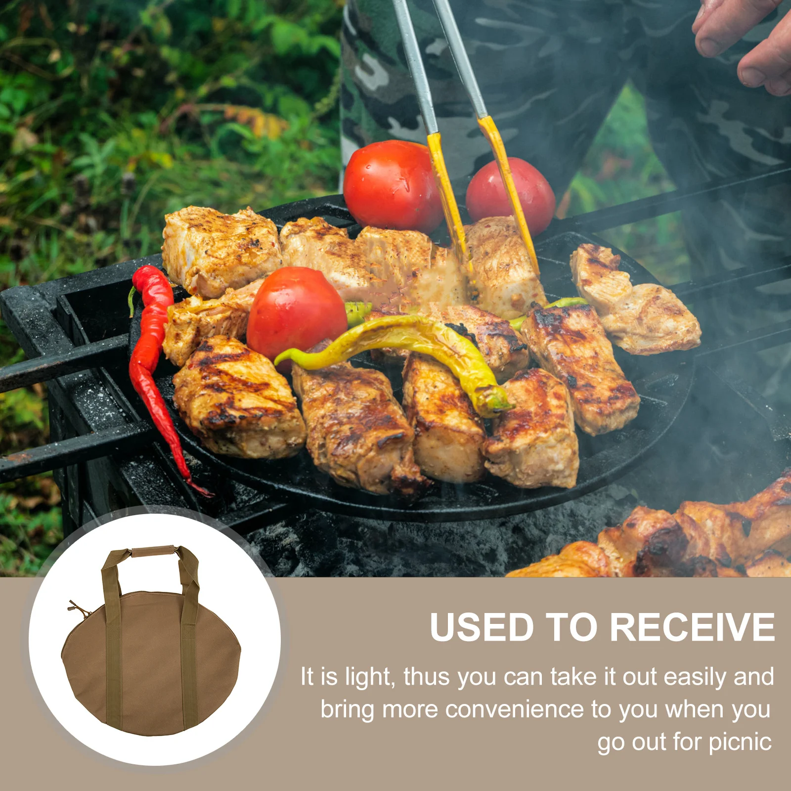 

Bakeware Storage Bag Cast Iron Pan Container Thick Oxford Cloth Portable Kitchenware Bag for Travel Outdoor Lunch Boxes