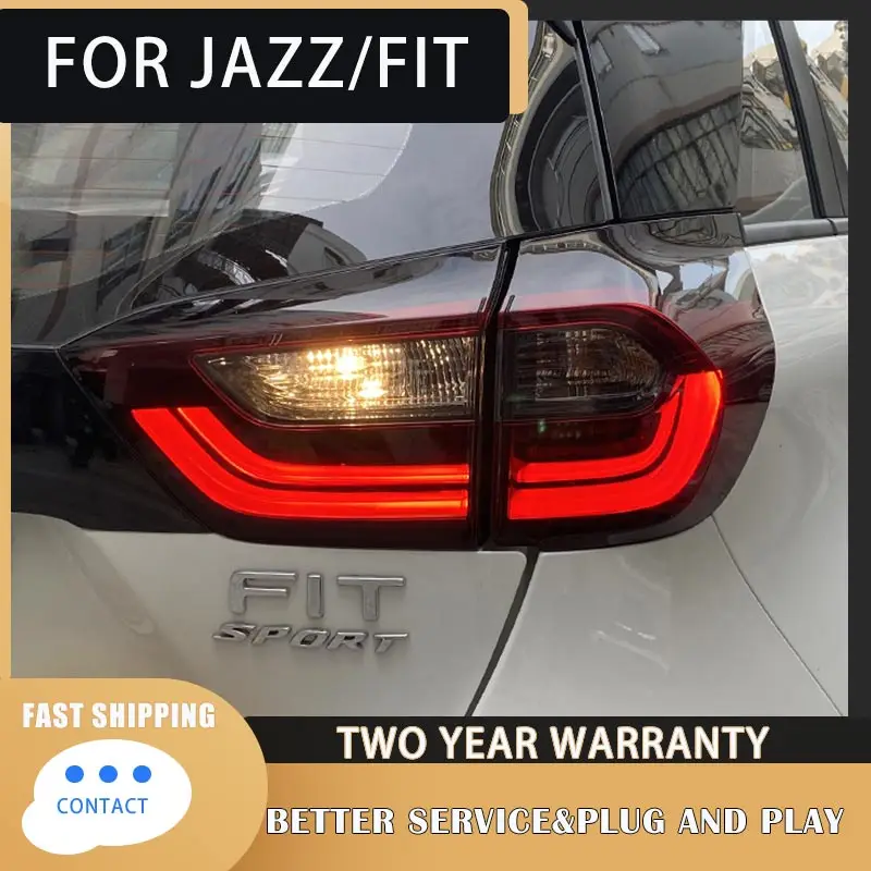 Car Tail light for Honda JAZZ Fit 2020 2021 LED Taillight with DRL+Reverse+Brake rear