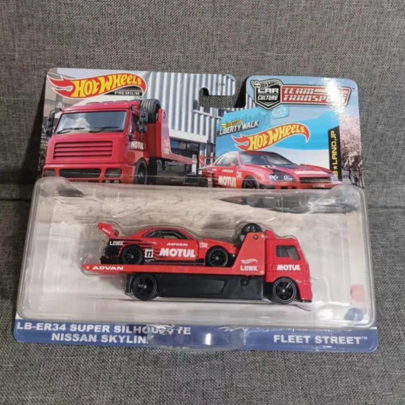 

New Hot Wheels Original Premium Car Culture Team Transport Seriesnissan R34 Collectible Car Model Car Boy Birthday Holiday Gift