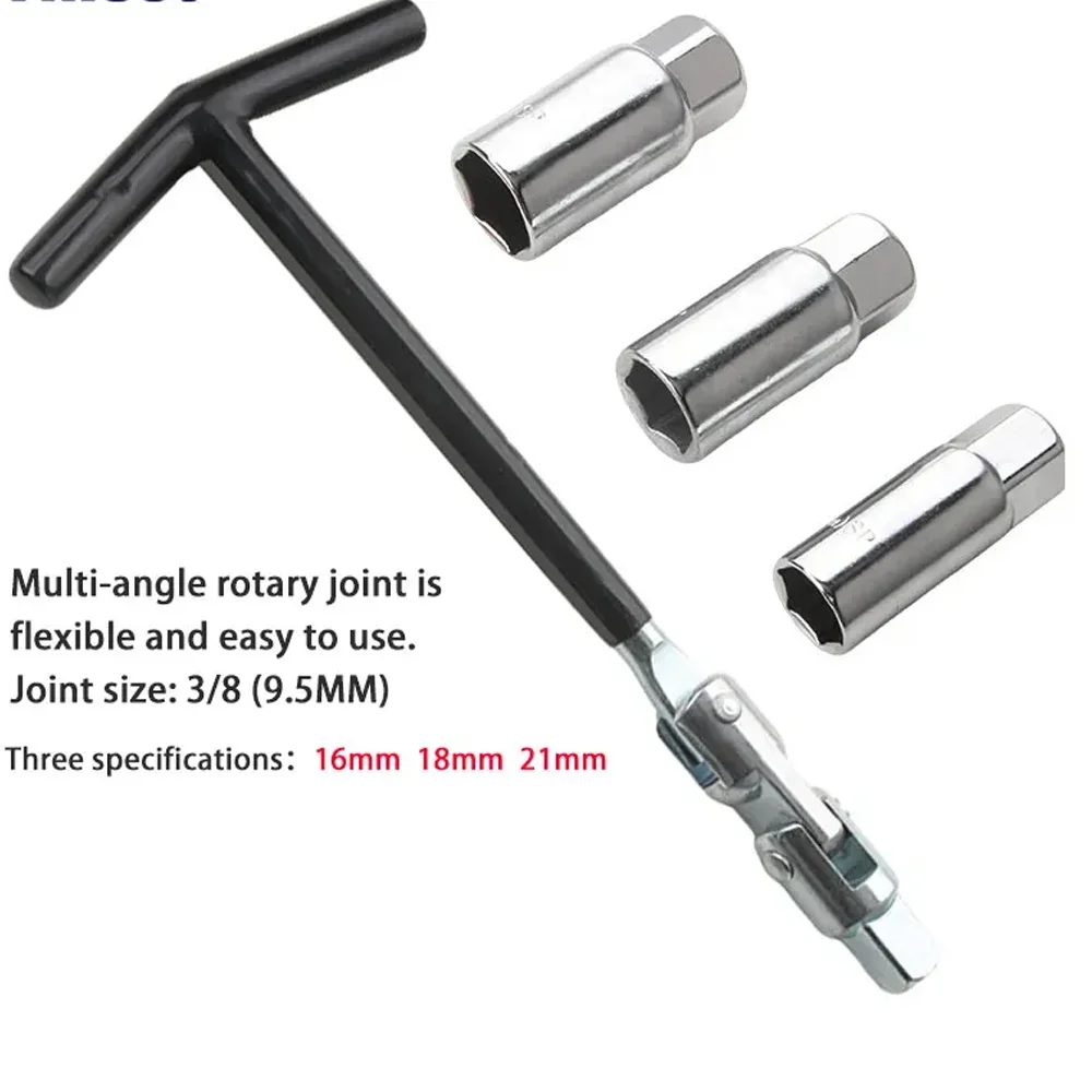 4-Piece High-Strength Chrome-Plated Automotive Repair Tools Spark Plug Socket Wrench Set 16mm 18mm 21mm