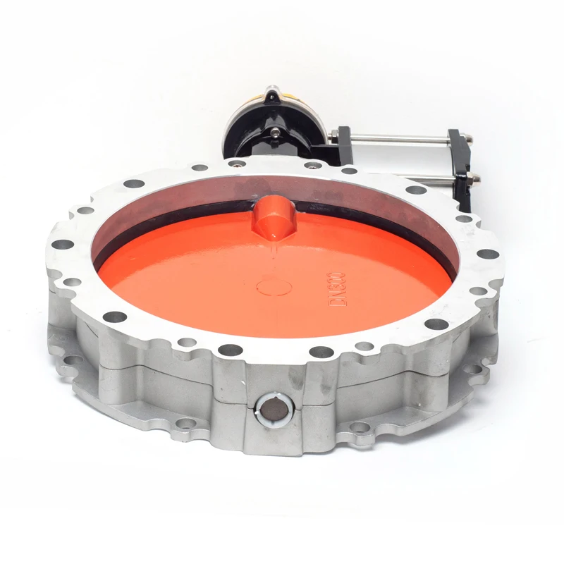 Válvula borboleta pneumática de poeira, placa de liga de alumínio, pó dn100, flange única/dupla, válvula borboleta, estação de mistura de cimento