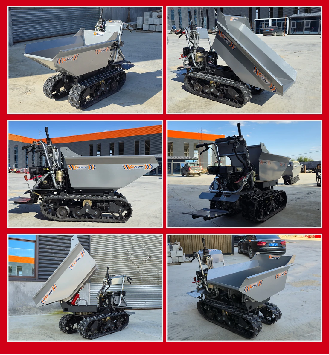 تسليم سريع شاحنة قلابة صغيرة مجنزرة مخصصة اللون المدمجة شاحنة قلابة بالجملة 500 كجم 800 كجم شاحنة قلابة صغيرة صغيرة