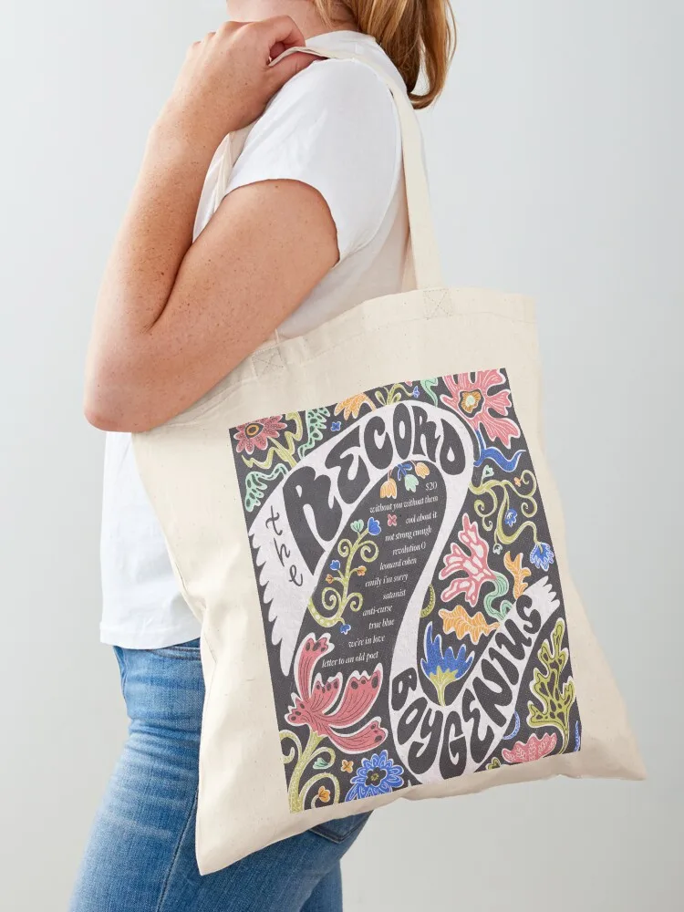 

The Record by Boygenius Tote Bag reusable grocery bags canvas bags female bag foldable reusable bag