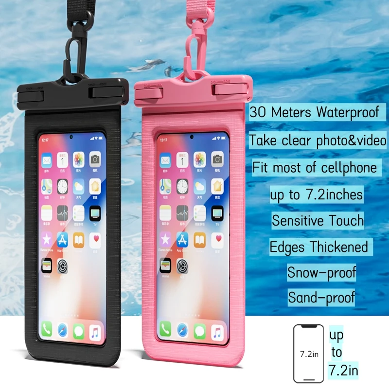 1Pack Waterproof Phone Pouch Universal Waterproof Phone Case Dry Bag with Lanyard for Iphone 15 14 13 12 11 Pro Max Samsung S23