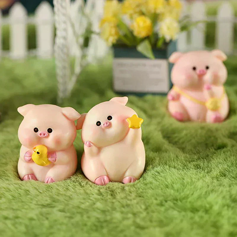 Home Decor Decoration Mini Cute Pig Figurine Animal Model Moss Micro Landscape Miniature Fairy Garden Accessories