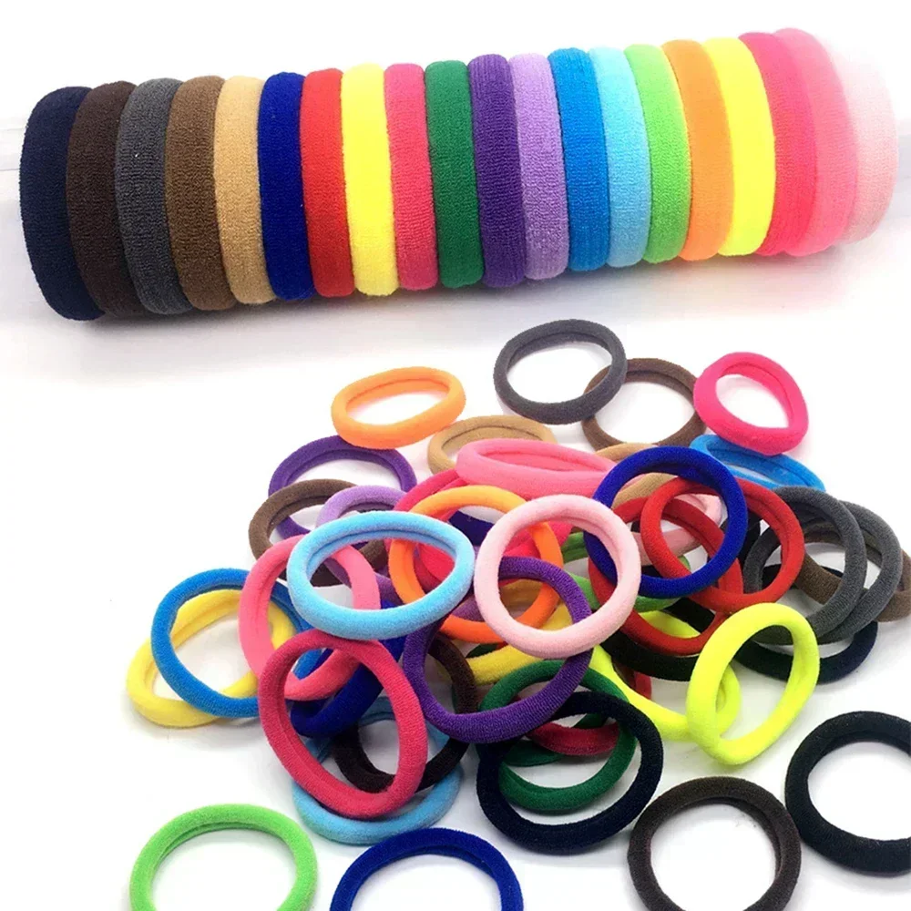 10/30/50Pcs Elastic Hair Bands 4cm Hair Ties Colorful Nylon Rubber Bands Headband Ponytail Holder Hair Accessories for Women