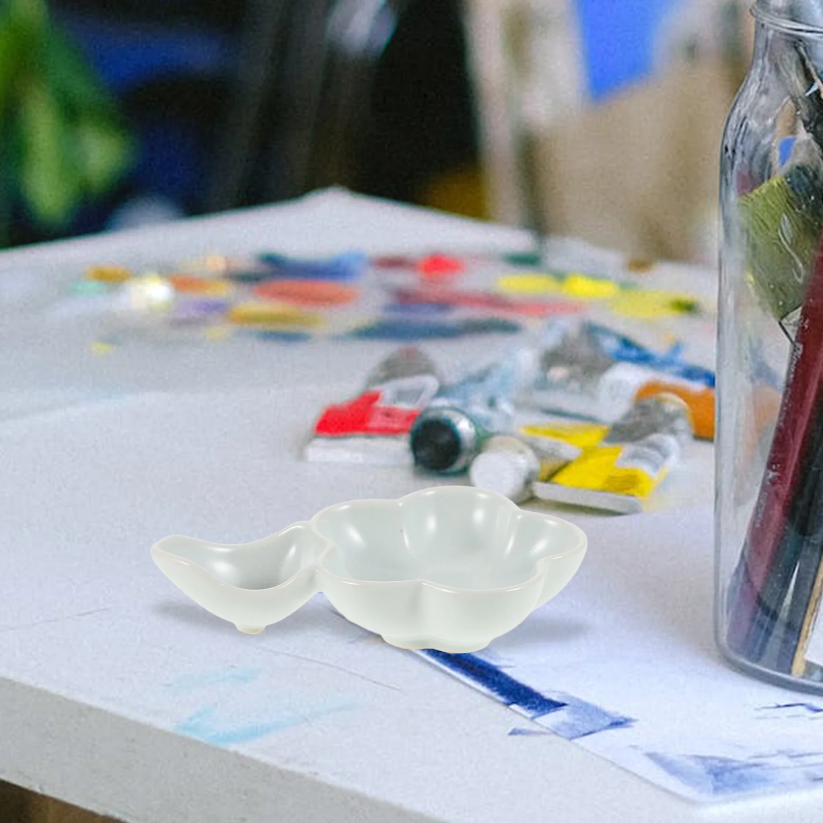 

Ceramic Calligraphy Ink Well Brush Holder Pen Washing Dish Desktop Ink Container Small Portable Art Supply for Drawing Writing