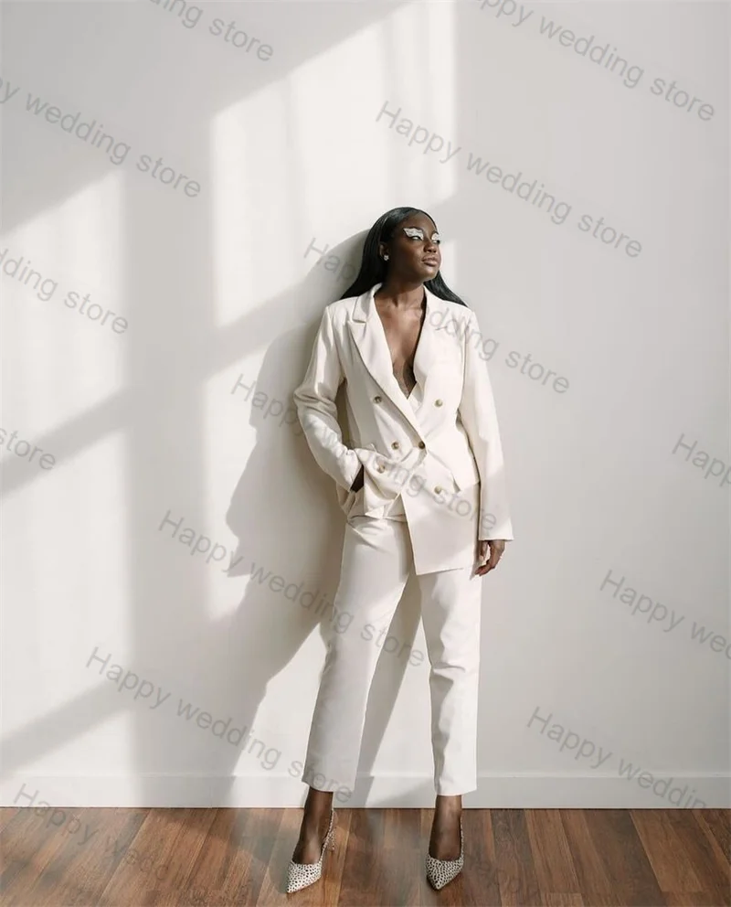 white-formal-women-suit-pants-set-2-piece-blazer-trousers-cotton-business-wedding-tuxedos-office-jacket-tailored-size-coat