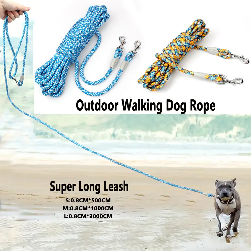 

Super Longer Dog Leash Double-headed With Metal Buckle Traction Rope Outdoor Running & Training Dog Strap For Collar And Harness