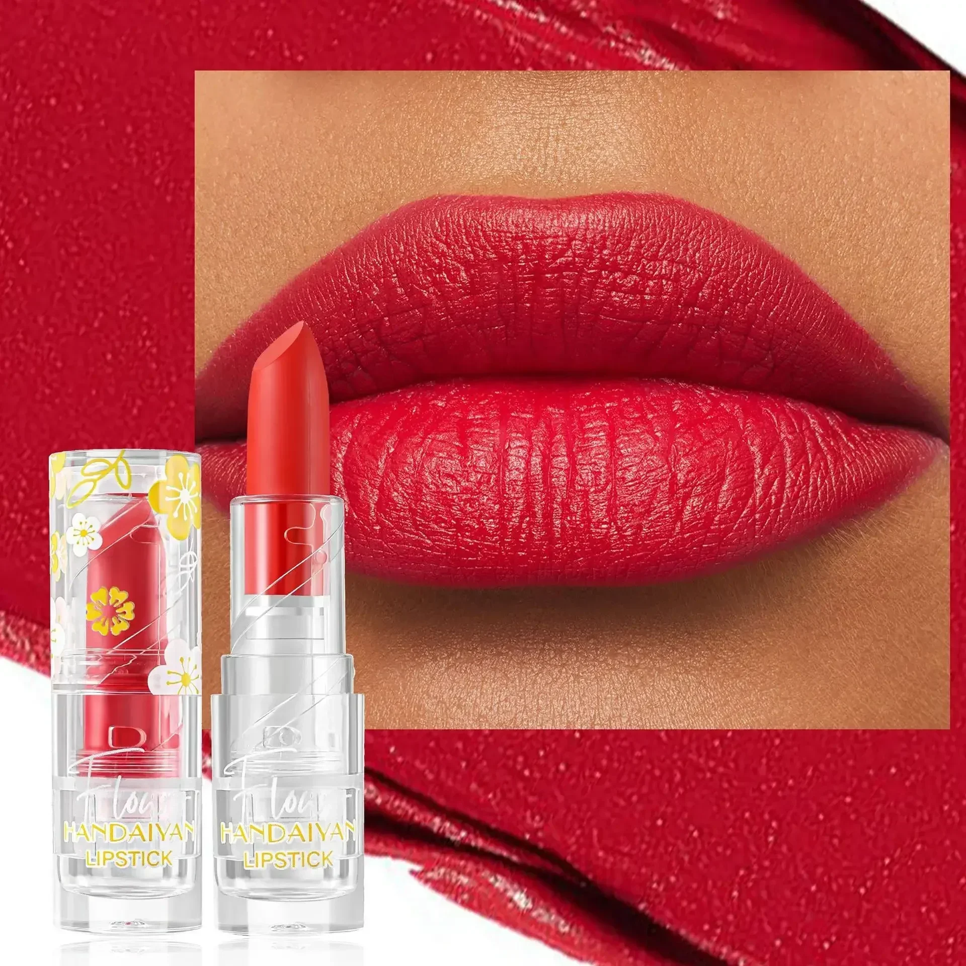مجموعة أحمر شفاه مخملية غير لامعة مكونة من 6 قطع من HANDAIYAN خفيفة الوزن وتأثير ناعم ومرطب طبيعي ومقاومة للماء وسهلة الاستخدام مجموعة أحمر الشفاه 21 جرام