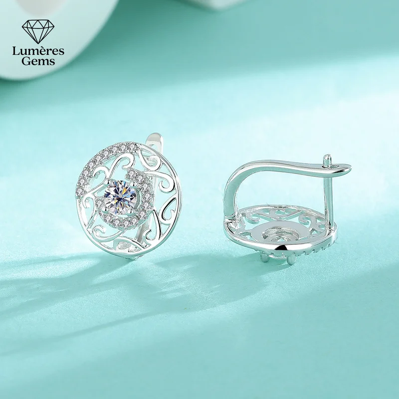 Lumire Gems Platinum PT950 Morganite Earrings - Luxurious, High-End, Comfortable, Versatile U-Shaped Anti-allergy Jewelry