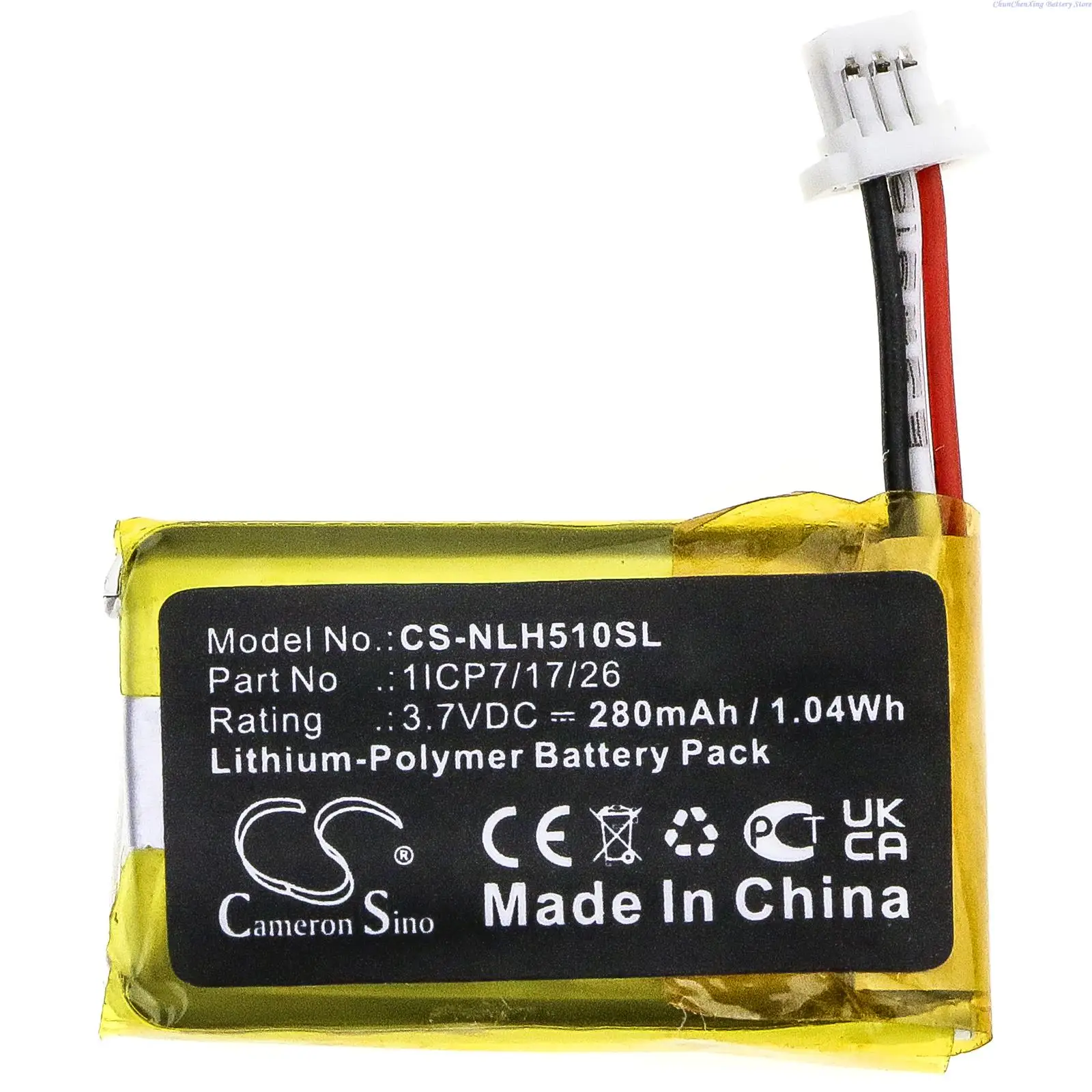 3.7V 280mAh Replacement Home Security Camera Battery 1ICP7/17/26 for Nest Hello, Vido Doorbell Wired, C1241290, NC5100US +TOOL