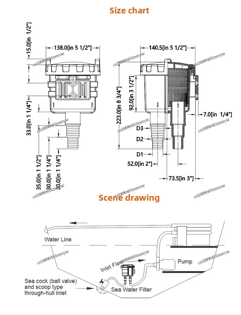 Marine Engine Seawater Filter Generator Seawater Filter Accessories