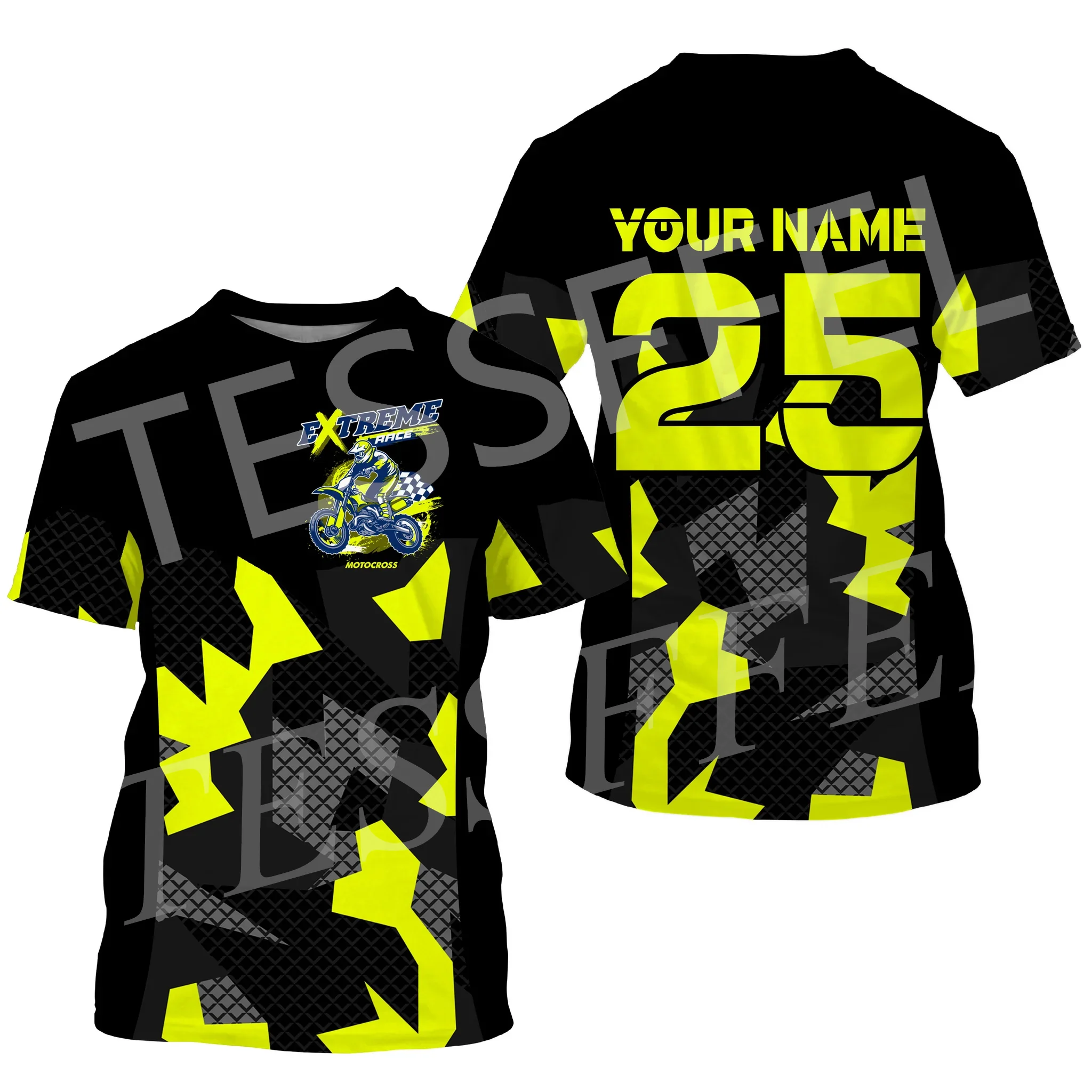 Custom Name Camo Extreme Motorcycle MX Moto Bike Shirts Tattoo 3DPrint Summer Harajuku Casual Vintage T-Shirt Short Sleeves V1